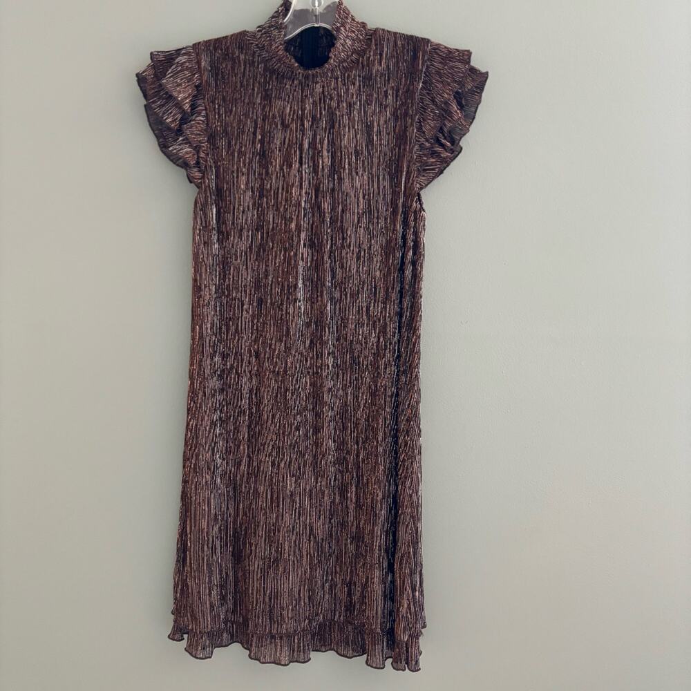 Chelsea 28 Crepe Shimmer Flutter Sleeve Dress